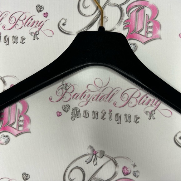 Authentic Chanel hanger velour velvet version plastic black gold logo emblem - Picture 9 of 16